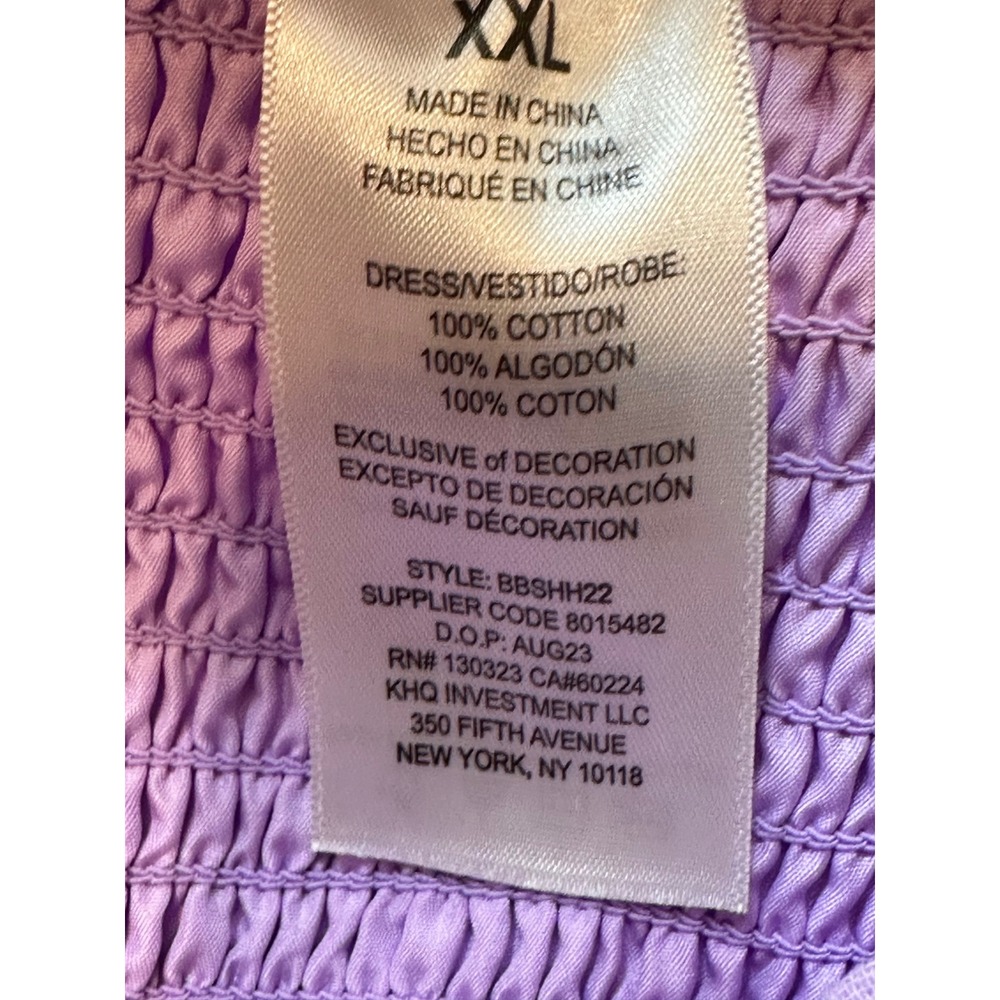 Lavender Purple Gauze Embroidered Flutter Sleeve Midi Dress Girls junior 16/18 - Picture 12 of 12